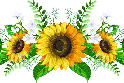 Ljuddämpande tavla - Decorative sunflowers