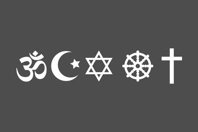 Ljuddämpande tavla - Religious symbols icons set