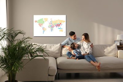 Ljuddämpande tavla - World map - subtitles