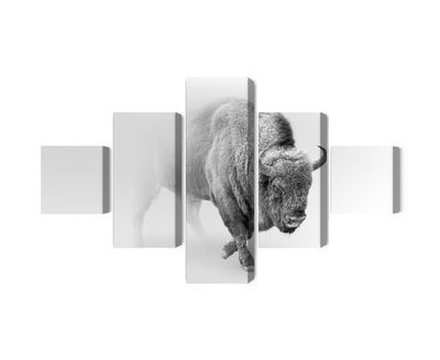 Ljuddämpande tavla - Bison in the fog 3d