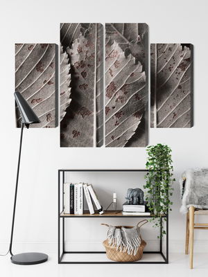 Ljuddämpande tavla - Gray leaves on a macro scale