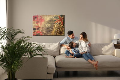 Ljuddämpande tavla - Collage with London icons