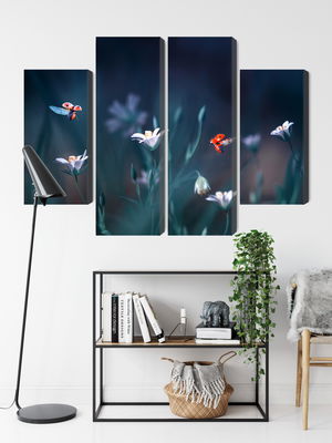 Ljuddämpande tavla - Ladybugs and wildflowers