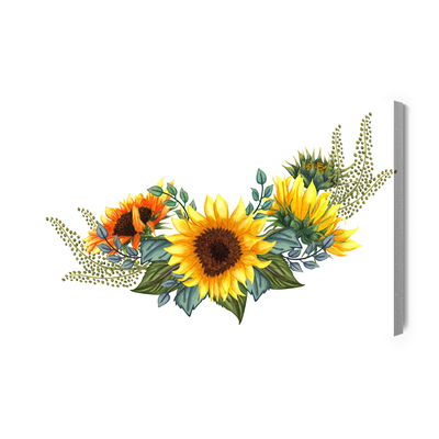 Ljuddämpande tavla - Sunflowers with leaves