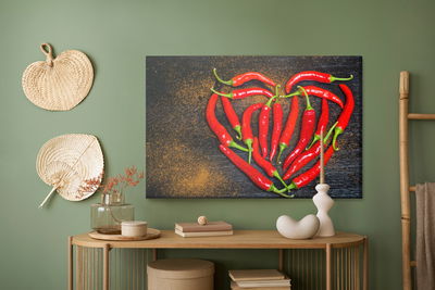Ljuddämpande tavla - Heart made of chili