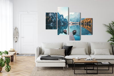 Ljuddämpande tavla - Lake braies in the italian