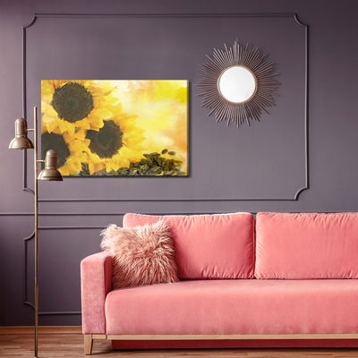 Ljuddämpande tavla - Flowers and sunflower seeds
