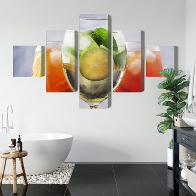 Ljuddämpande tavla - Set of summer cocktails