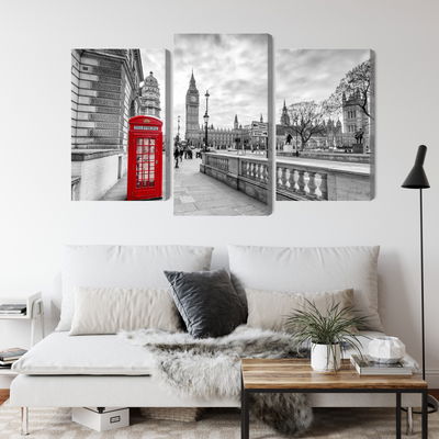 Ljuddämpande tavla - Red London telephone booth 3d