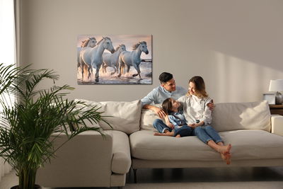 Ljuddämpande tavla - White horses in the sea