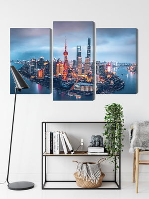 Ljuddämpande tavla - Shanghai panorama at night