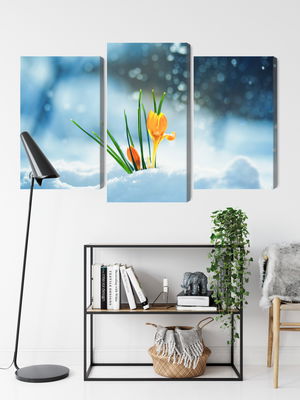 Ljuddämpande tavla - Yellow crocuses breaking