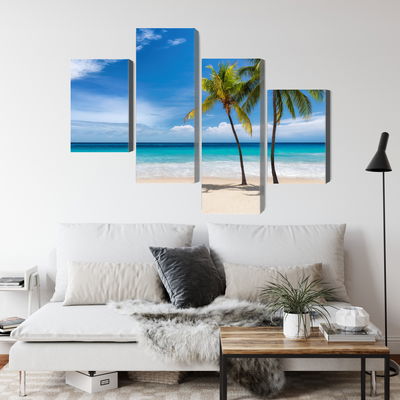 Ljuddämpande tavla - Caribbean beach 3d