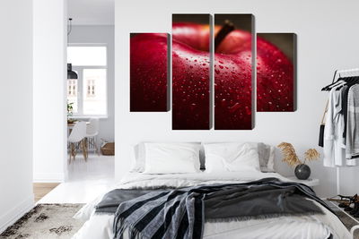 Ljuddämpande tavla - Red apple on a macro scale