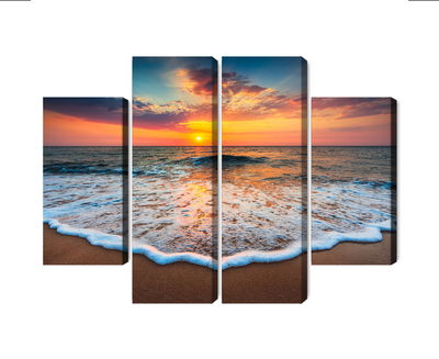 Ljuddämpande tavla - Sunset on the sea 3d