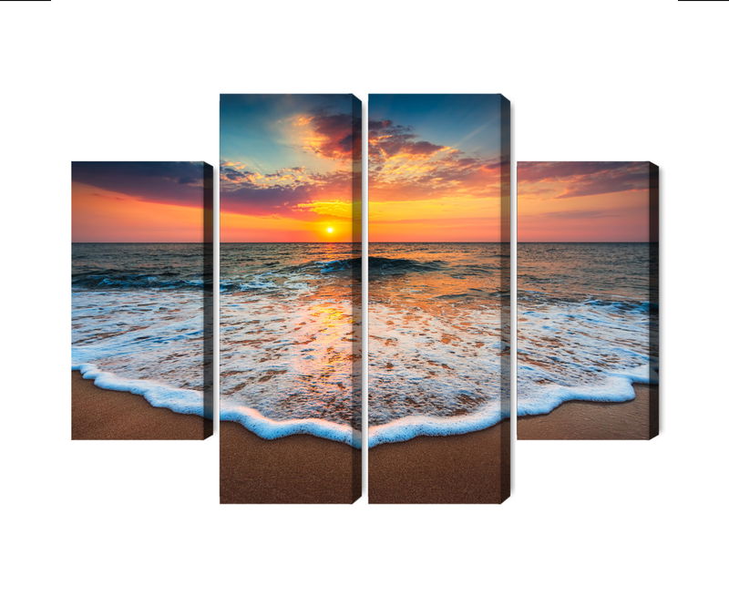 Ljuddämpande tavla - Sunset on the sea 3d