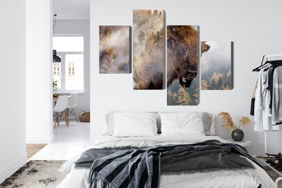 Ljuddämpande tavla - A bison on the background