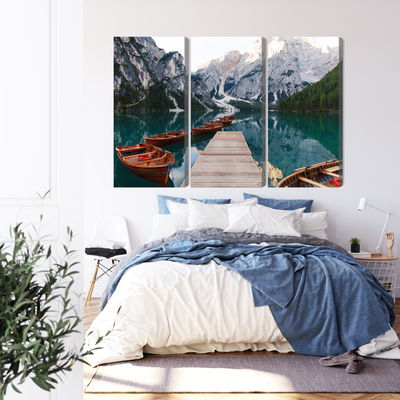 Ljuddämpande tavla - Lake braies in Italy