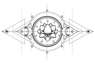 Ljuddämpande tavla - Lotus and sacred geometry