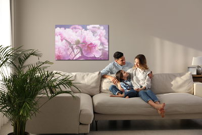 Ljuddämpande tavla - Bright peonies roses