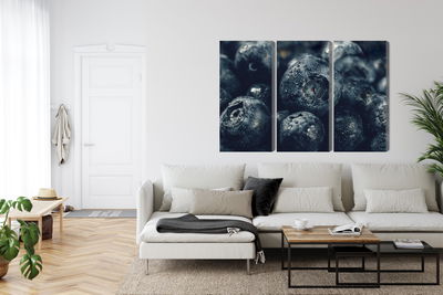 Ljuddämpande tavla - Blueberries close up 3d