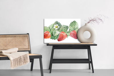 Ljuddämpande tavla - Strawberries with flowers