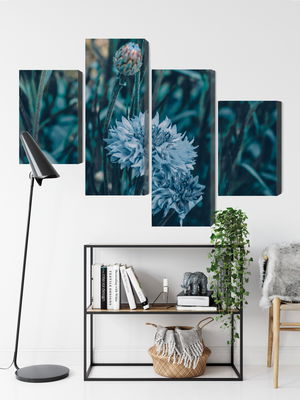 Ljuddämpande tavla - Cornflowers in the meadow 3d