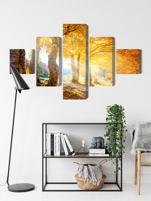 Ljuddämpande tavla - Sunny autumn forest