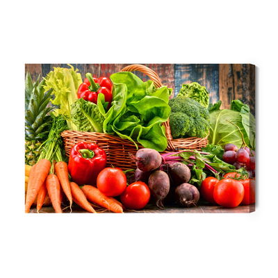 Ljuddämpande tavla - A basket of fresh vegetables