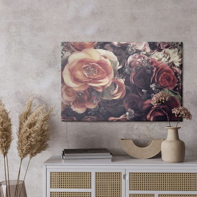 Ljuddämpande tavla - Colourful roses and leaves
