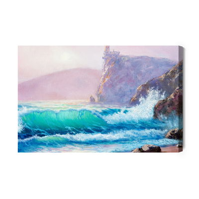 Ljuddämpande tavla - Watercolor waves