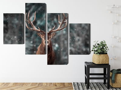 Ljuddämpande tavla - Deer in the forest 3d