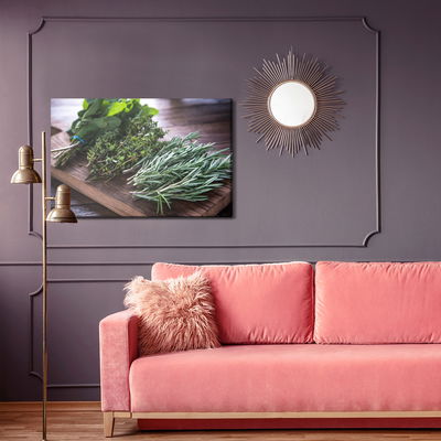 Ljuddämpande tavla - Bundles of herbs on a wooden