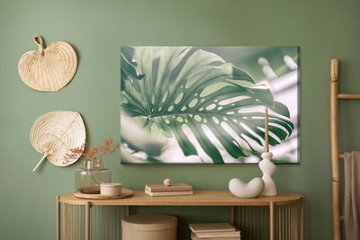 Ljuddämpande tavla - Monstera leaf close up