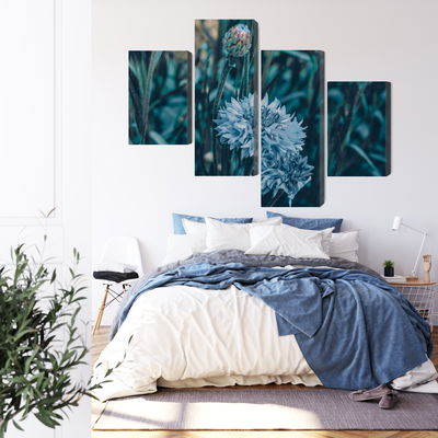 Ljuddämpande tavla - Cornflowers in the meadow 3d