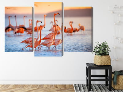 Ljuddämpande tavla - A flock of flamingos