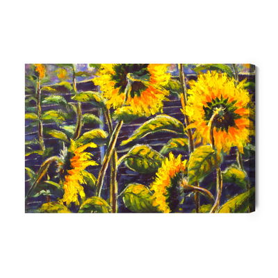 Ljuddämpande tavla - Sunflower flowers as painted