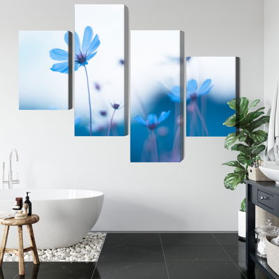 Ljuddämpande tavla - Delicate blue flowers