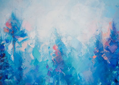 Ljuddämpande tavla - Abstract landscape with snow