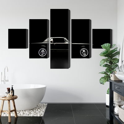 Ljuddämpande tavla - Black retro car on a dark
