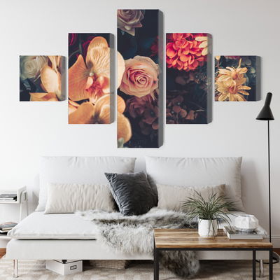 Ljuddämpande tavla - Multi-colored flowers