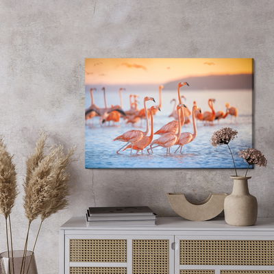 Ljuddämpande tavla - Flamingos birds