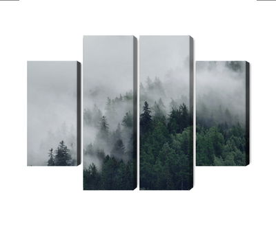 Ljuddämpande tavla - Green misty forest