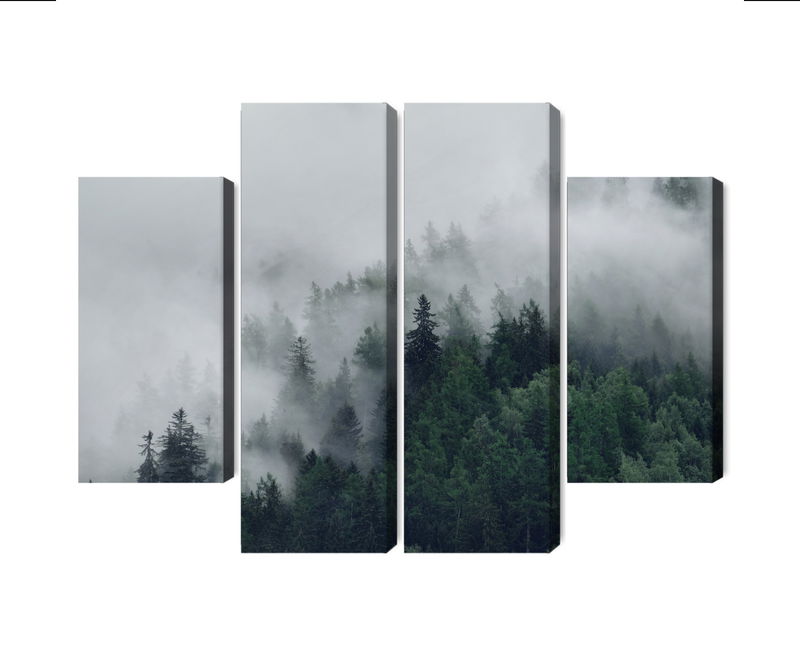 Ljuddämpande tavla - Green misty forest