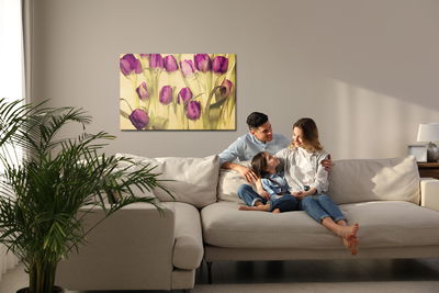 Ljuddämpande tavla - Retro style tulips