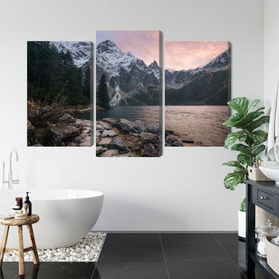 Ljuddämpande tavla - Lake and forest