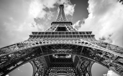 Ljuddämpande tavla - Paris eiffel tower black