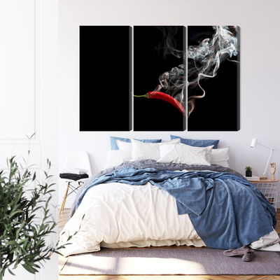 Ljuddämpande tavla - Red chili with smoke