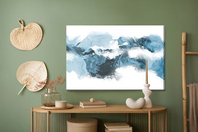Ljuddämpande tavla - Blue abstract wave