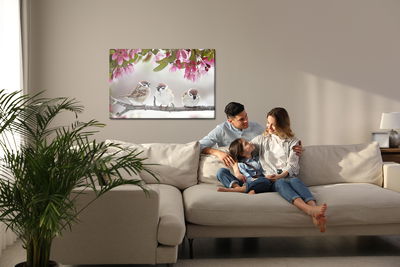 Ljuddämpande tavla - Sparrows birds